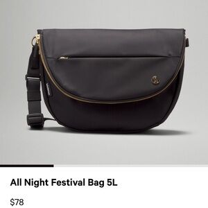 Lululemon Black Festival Bag with Gold Accents
BNWT
